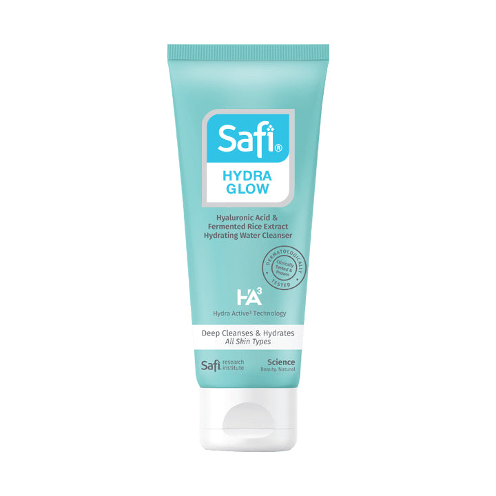 SAFI Hydra Glow HA3 Hyaluronic Acid & Fermented Rice Extract Hydrating Water Cleanser